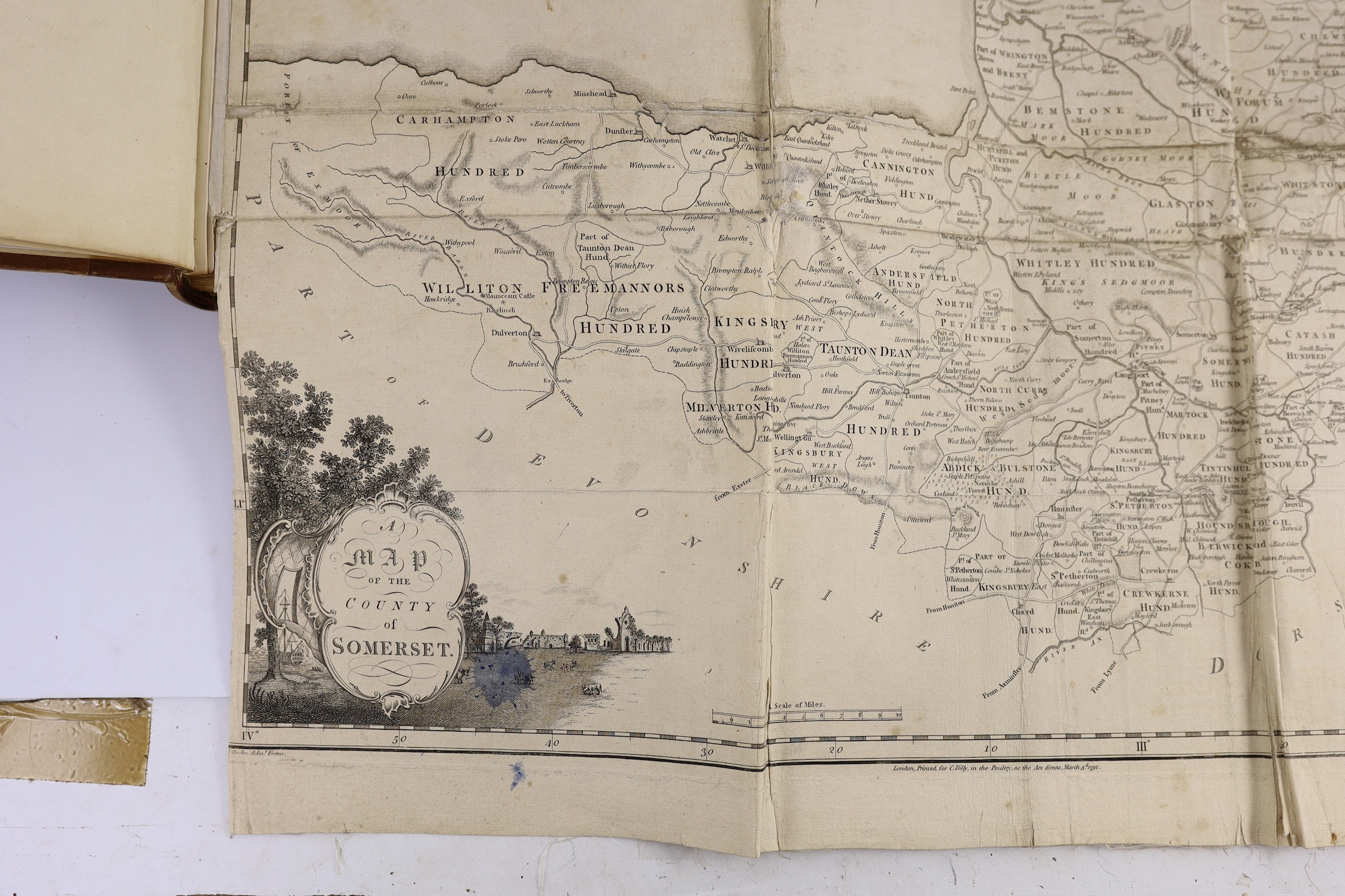 SOMERSET: Collinson, Rev. John - The History and Antiquities of the County of Somerset, collected from Authentick Records, and an Actual Survey made by the late Mr. Edmund Rack.... 3 vols. folded map, pictorial plan of B